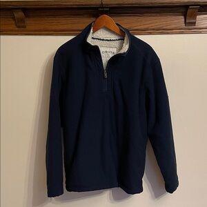 Orvis Men's Navy 1/4 Zip with Faux-Sherpa Lining